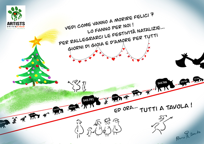 La vignetta di Bruno Bozzetto contro gli allevamenti intensivi